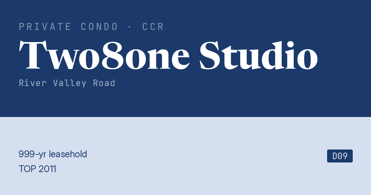 Two8one Studio Resale | Price, Transactions, Rental & Analysis