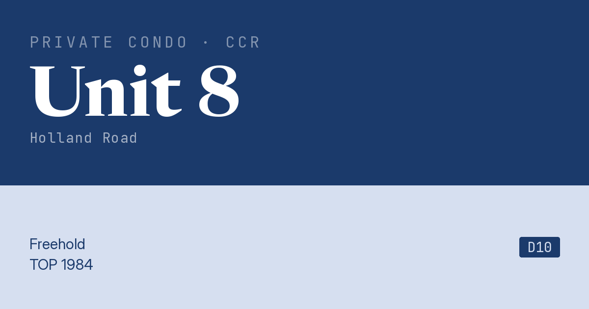 Unit 8 Resale | Price, Transactions, Rental & Analysis