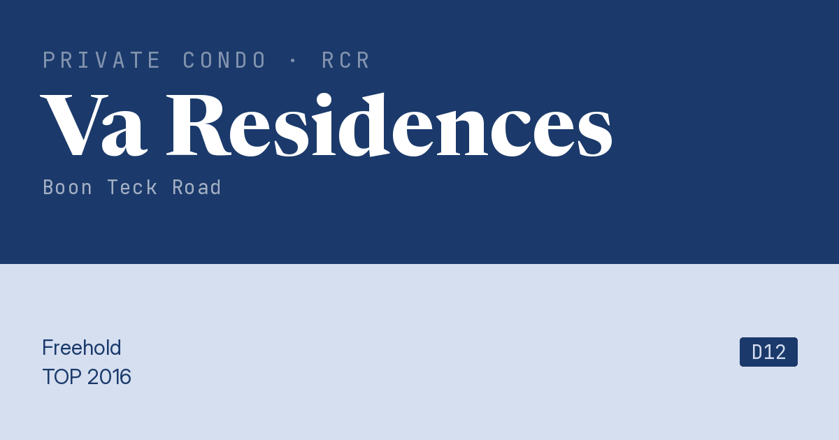 Va Residences Resale | Price, Transactions, Rental & Analysis