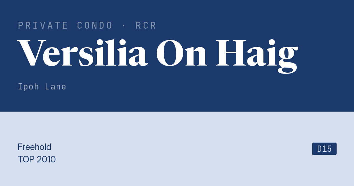 Versilia On Haig Resale | Price, Transactions, Rental & Analysis