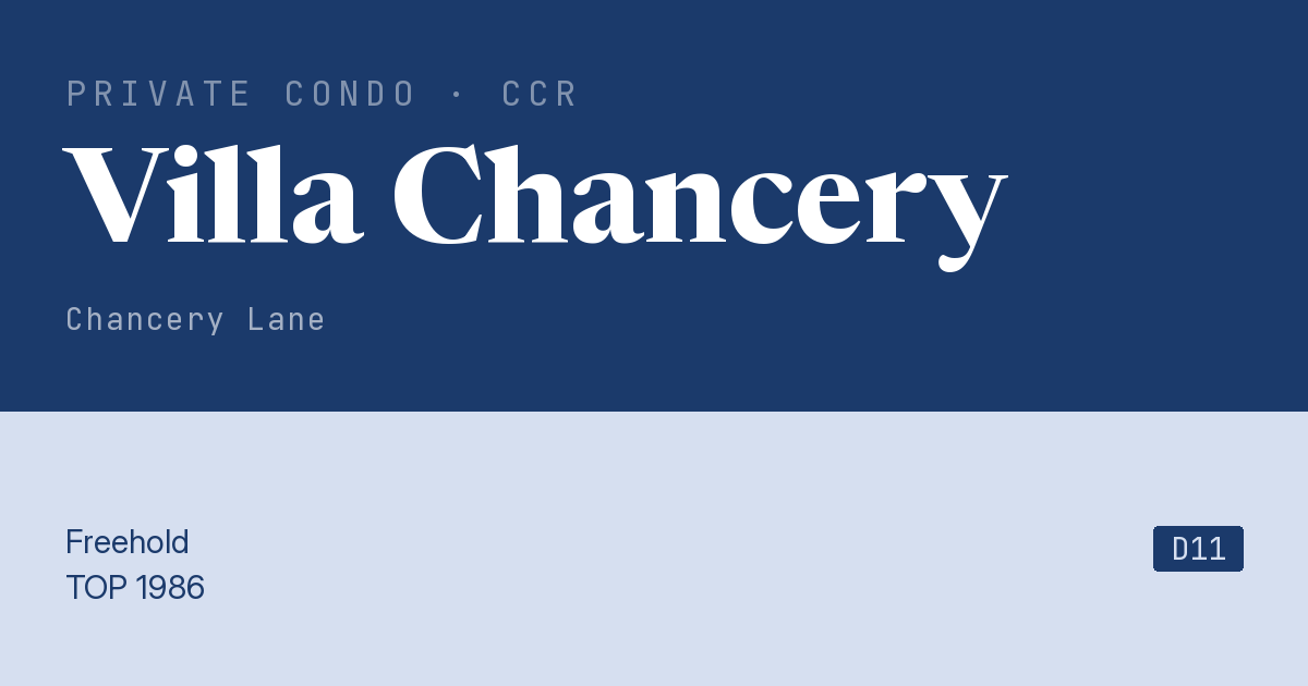 Villa Chancery Resale | Price, Transactions, Rental & Analysis