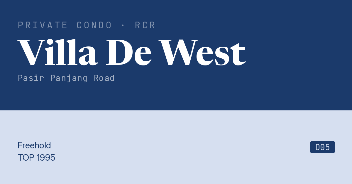 Villa De West Resale | Price, Transactions, Rental & Analysis