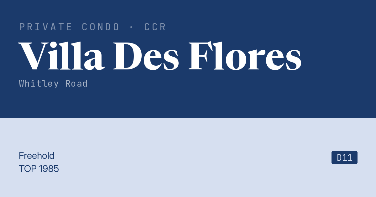 Villa Des Flores Resale | Price, Transactions, Rental & Analysis