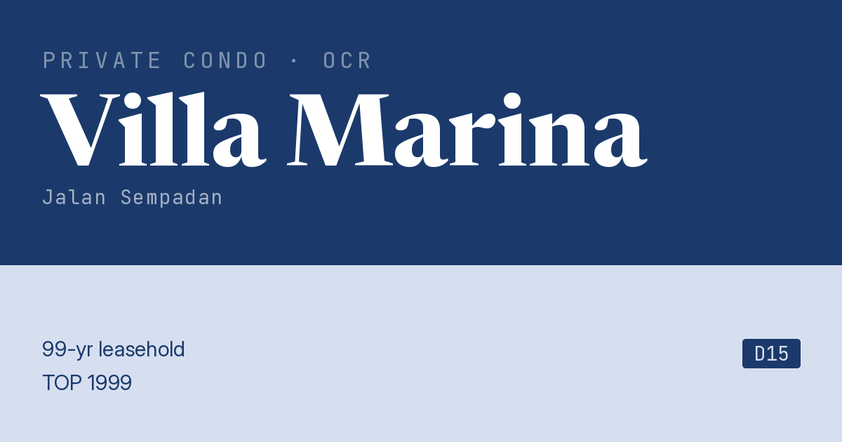 Villa Marina Resale | Price, Transactions, Rental & Analysis