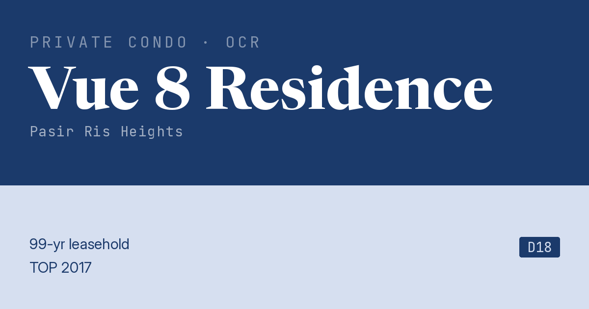 Vue 8 Residence Resale | Price, Transactions, Rental & Analysis