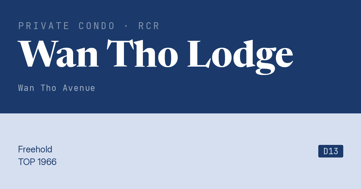 Wan Tho Lodge Resale | Price, Transactions, Rental & Analysis