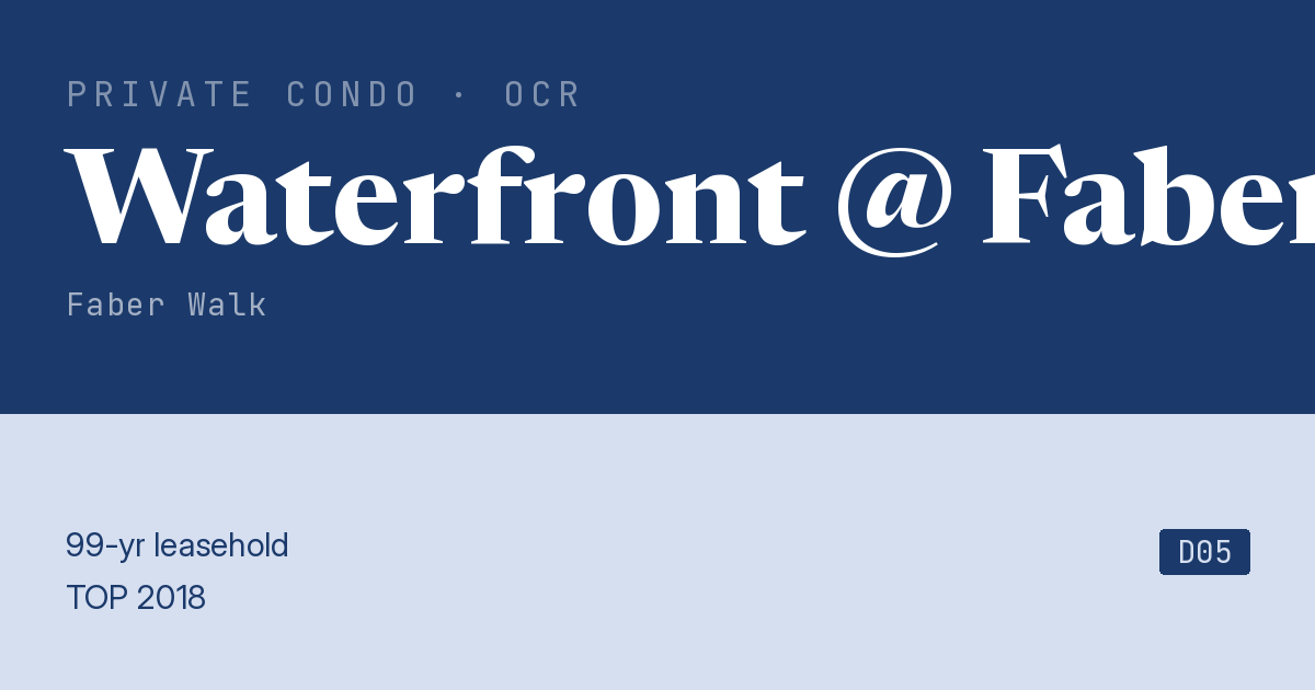 Waterfront @ Faber Resale | Price, Transactions, Rental & Analysis