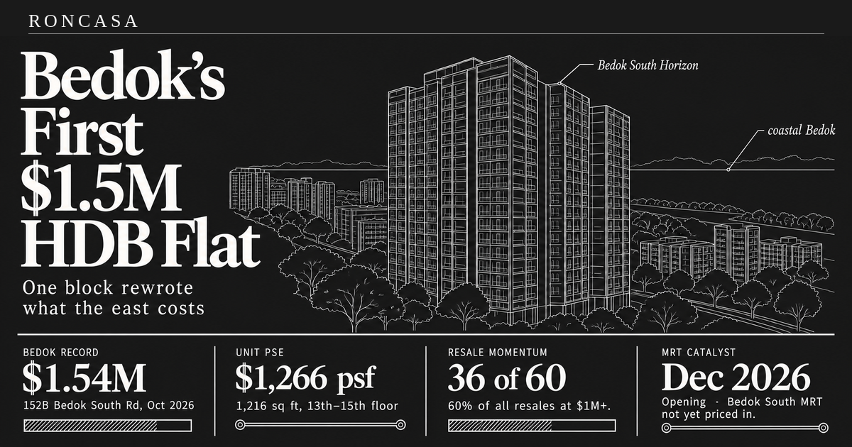 Bedok's First $1.54M HDB Flat: What Bedok South Horizon's Record Tells Every East-Side Upgrader — Roncasa Singapore property analysis
