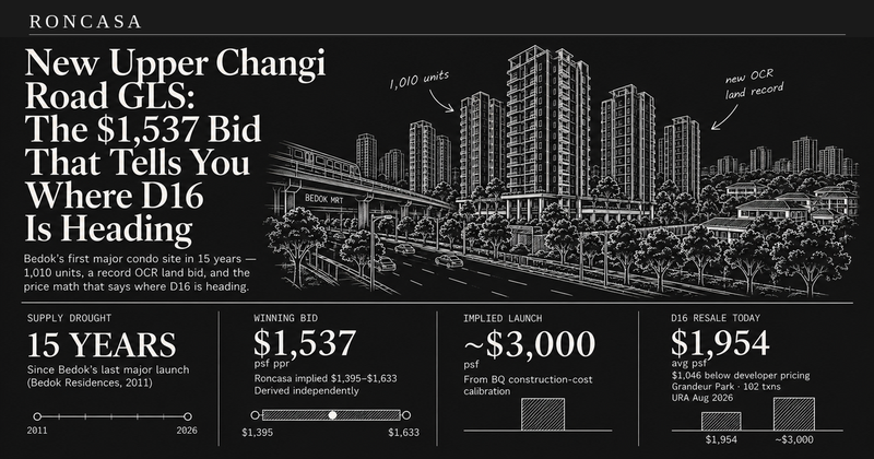 New Upper Changi Road GLS: The $1,537 Bid That Tells You Where D16 Is Heading — Roncasa Singapore property analysis
