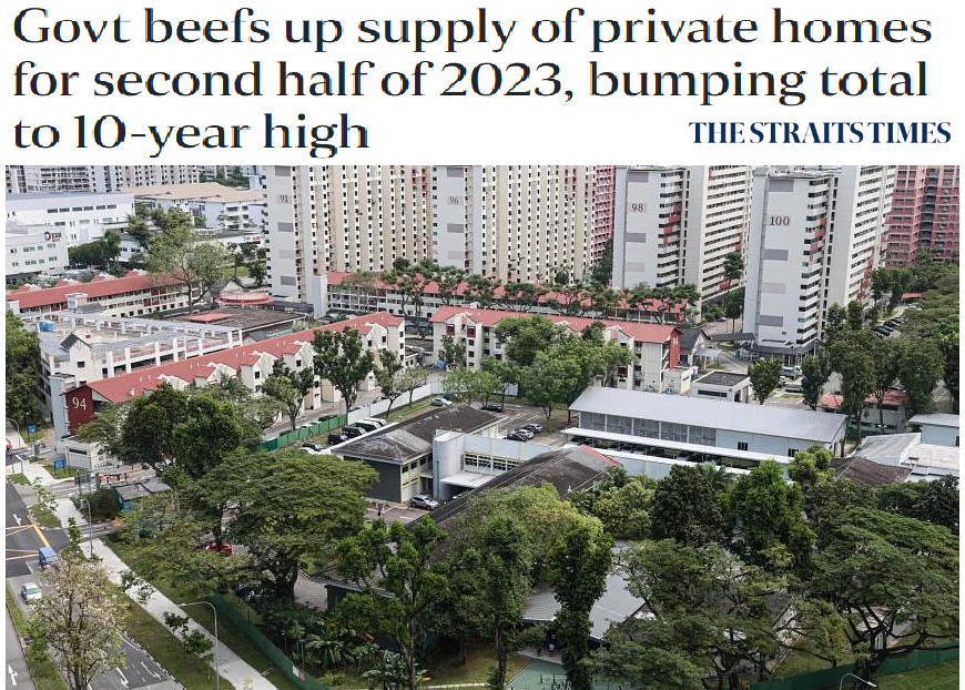 Singapore Government Boosts Private Home Supply for H2 2023"