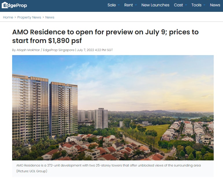 AMO price release: starts from 1,890psf