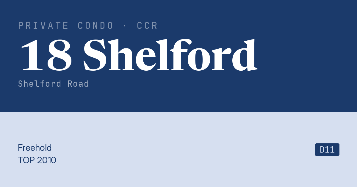 18 Shelford Resale | Price, Transactions, Rental & Analysis