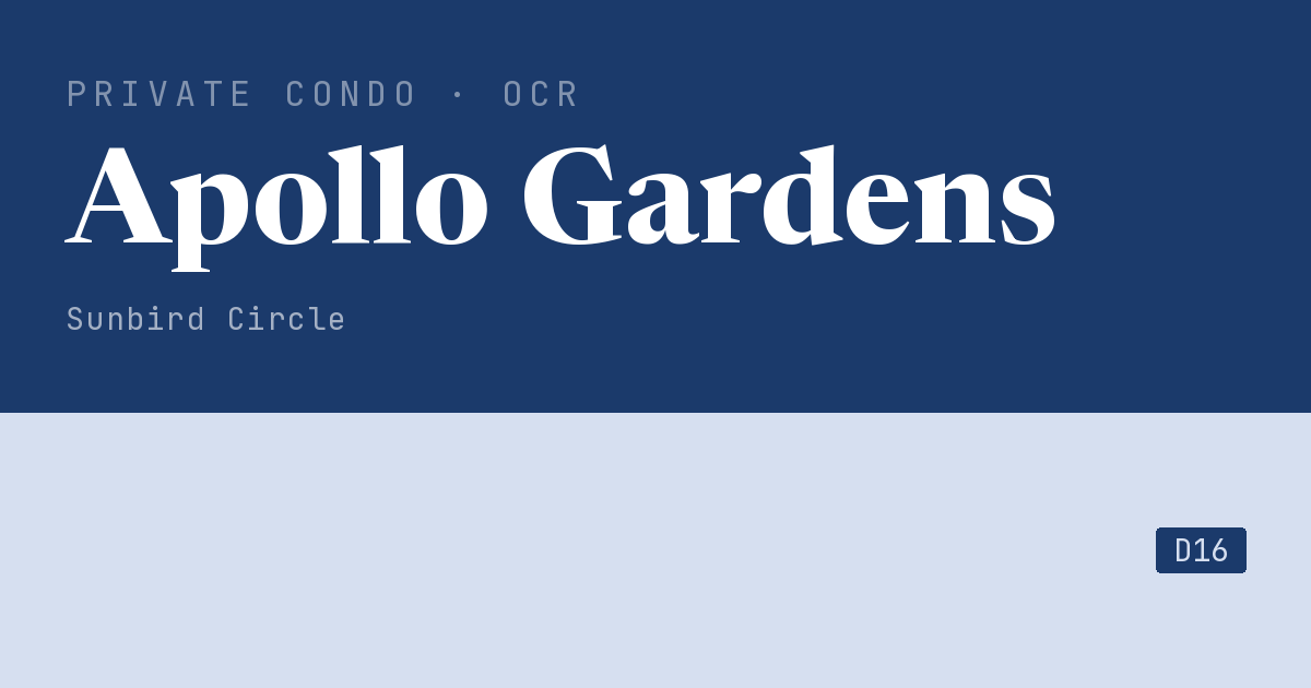 Apollo Gardens Resale | Price, Transactions, Rental & Analysis