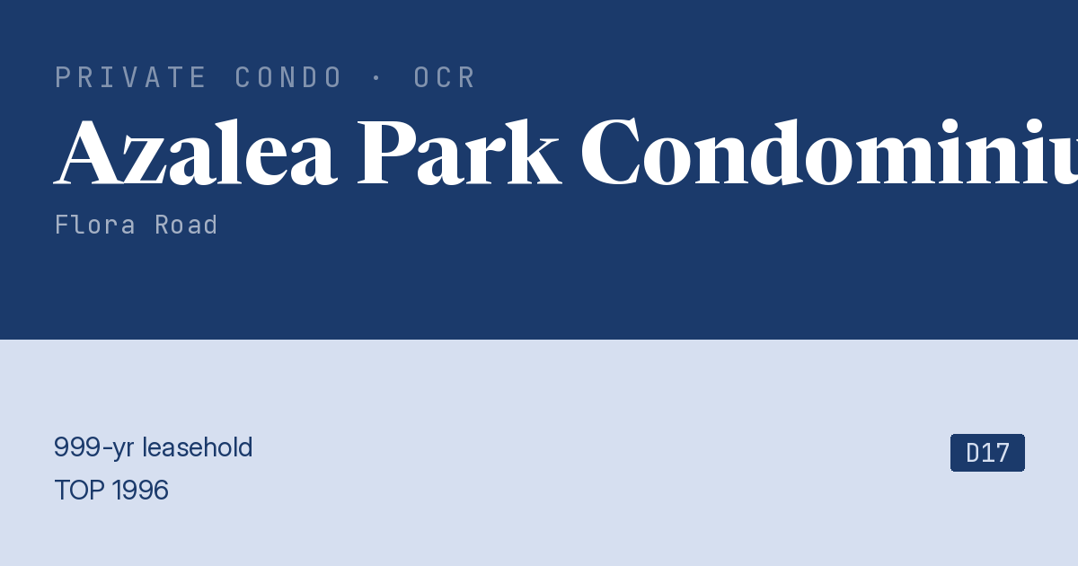 Azalea Park Condominium Resale | Price, Transactions, Rental & Analysis