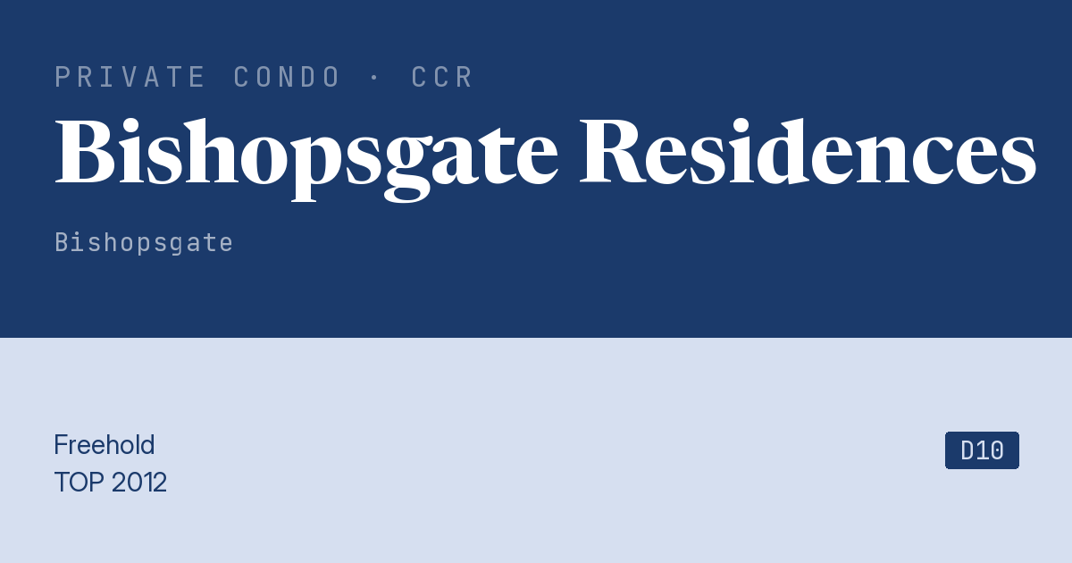 Bishopsgate Residences Resale | Price, Transactions, Rental & Analysis