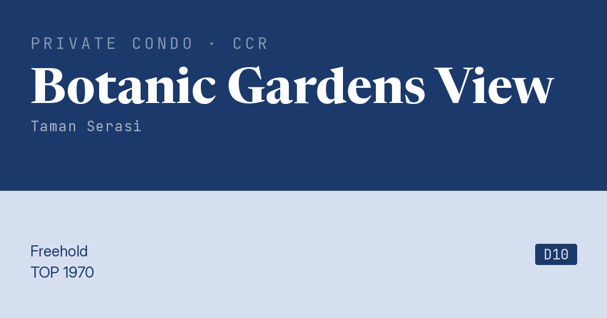 Botanic Gardens View Resale | Price, Transactions, Rental & Analysis