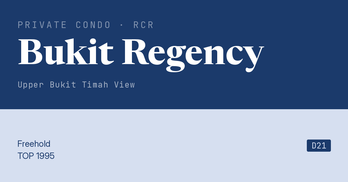 Bukit Regency Resale | Price, Transactions, Rental & Analysis