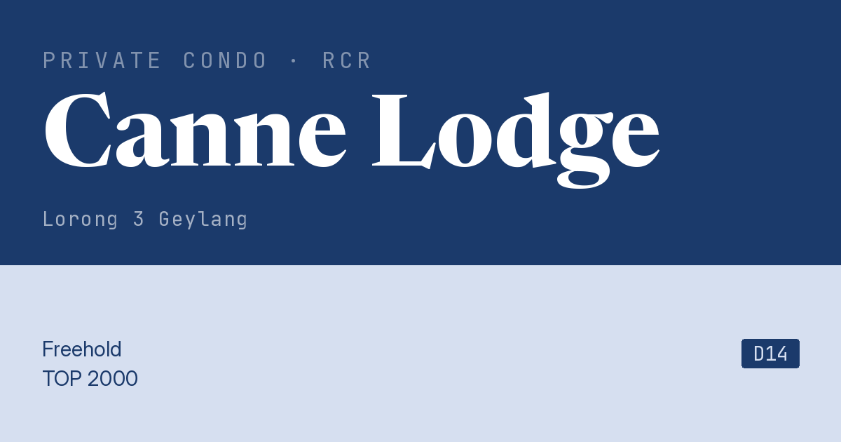 Canne Lodge Resale | Price, Transactions, Rental & Analysis