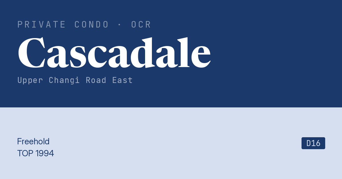 Cascadale Resale | Price, Transactions, Rental & Analysis