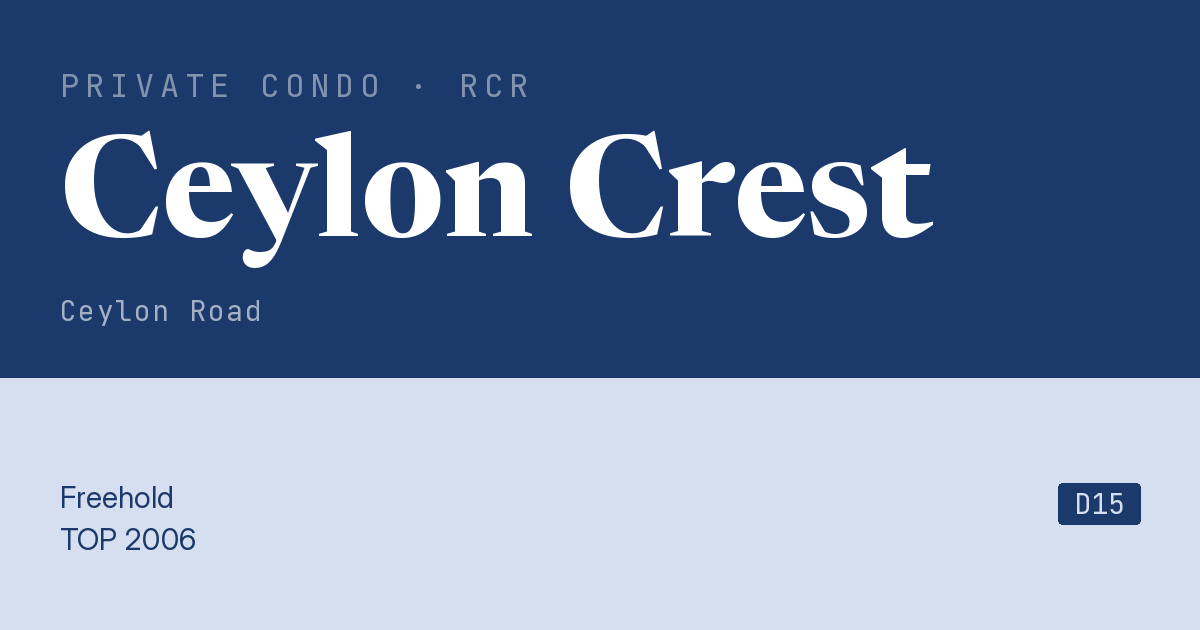 Ceylon Crest Resale | Price, Transactions, Rental & Analysis