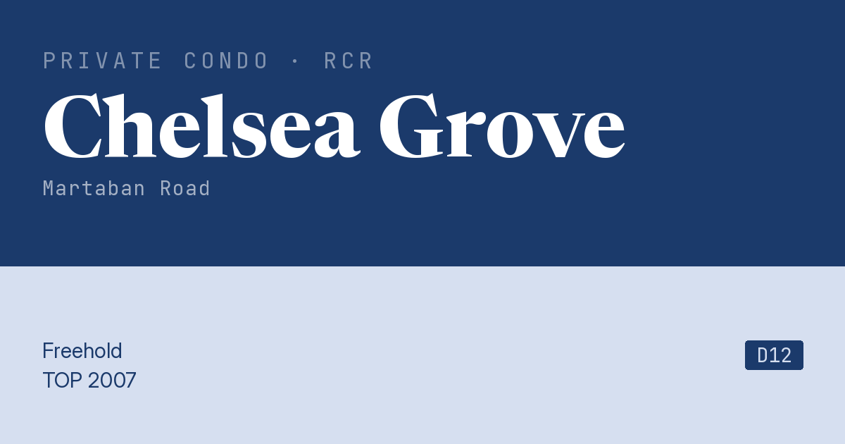 Chelsea Grove Resale | Price, Transactions, Rental & Analysis