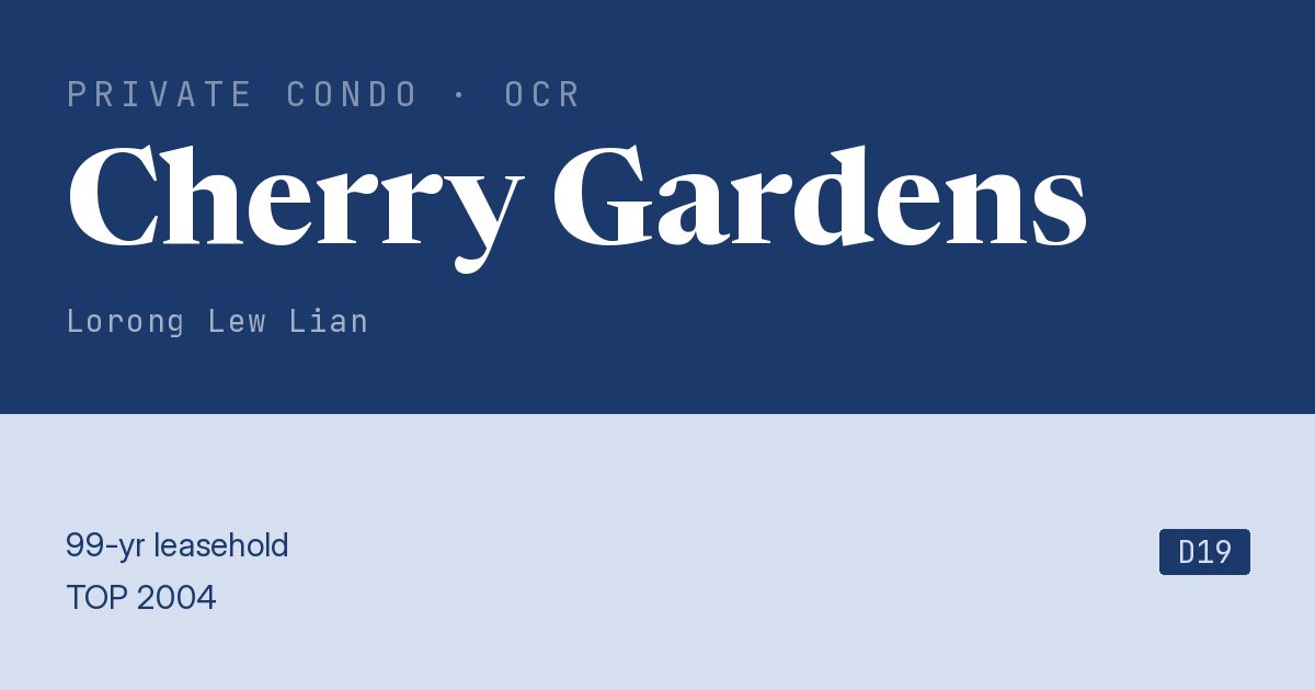 Cherry Gardens Resale | Price, Transactions, Rental & Analysis