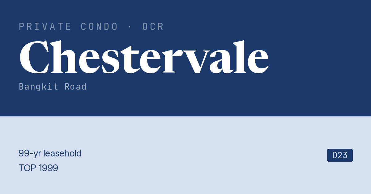 Chestervale Resale | Price, Transactions, Rental & Analysis
