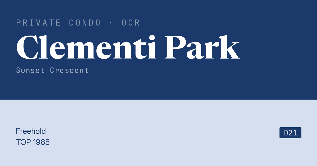 Clementi Park Resale | Price, Transactions, Rental & Analysis