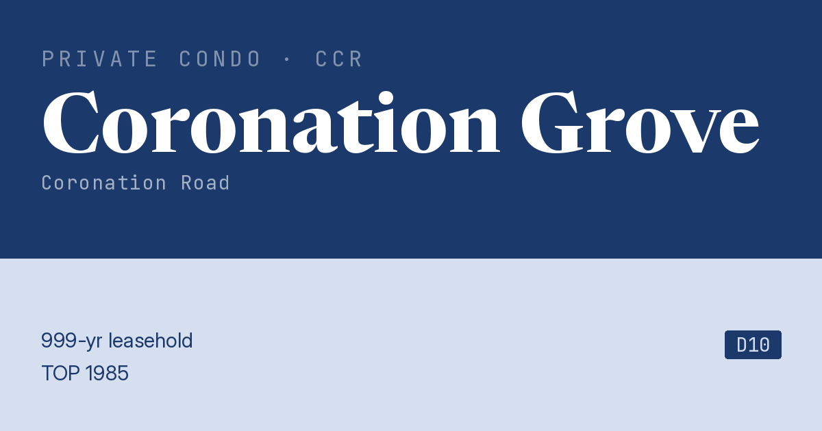 Coronation Grove Resale | Price, Transactions, Rental & Analysis