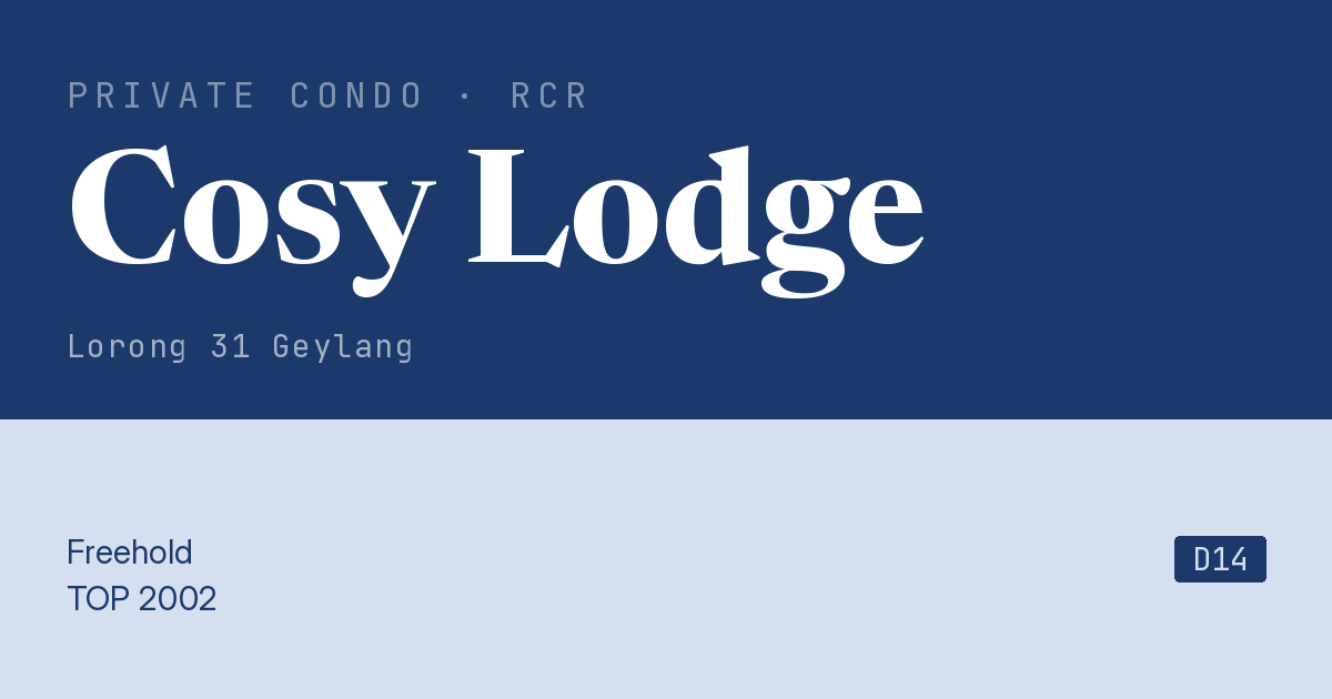 Cosy Lodge Resale | Price, Transactions, Rental & Analysis