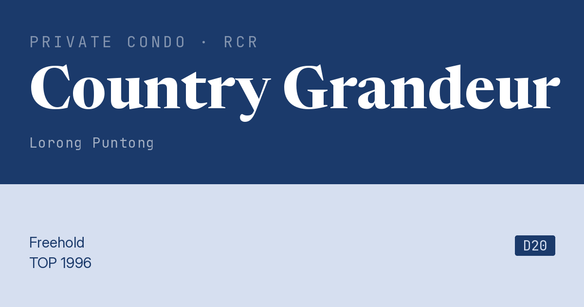 Country Grandeur Resale | Price, Transactions, Rental & Analysis