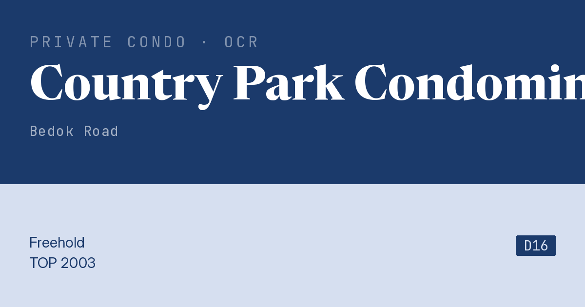 Country Park Condominium Resale | Price, Transactions, Rental & Analysis