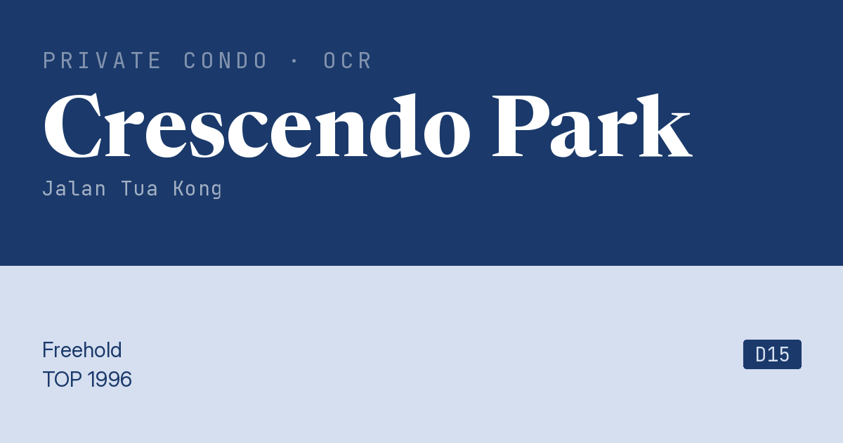 Crescendo Park Resale | Price, Transactions, Rental & Analysis