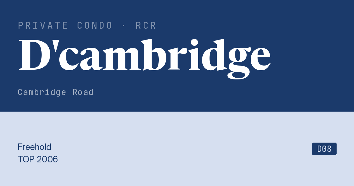 D'cambridge Resale | Price, Transactions, Rental & Analysis