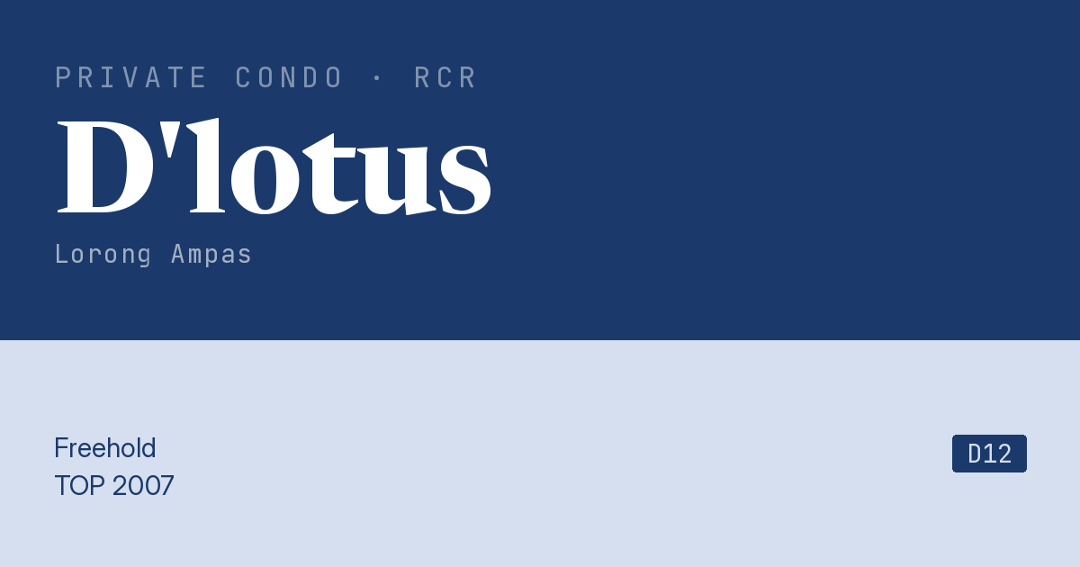 D'lotus Resale | Price, Transactions, Rental & Analysis