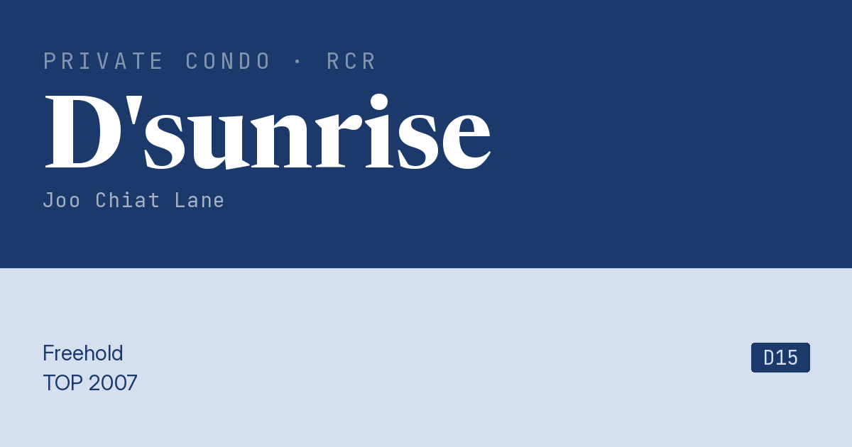 D'sunrise Resale | Price, Transactions, Rental & Analysis