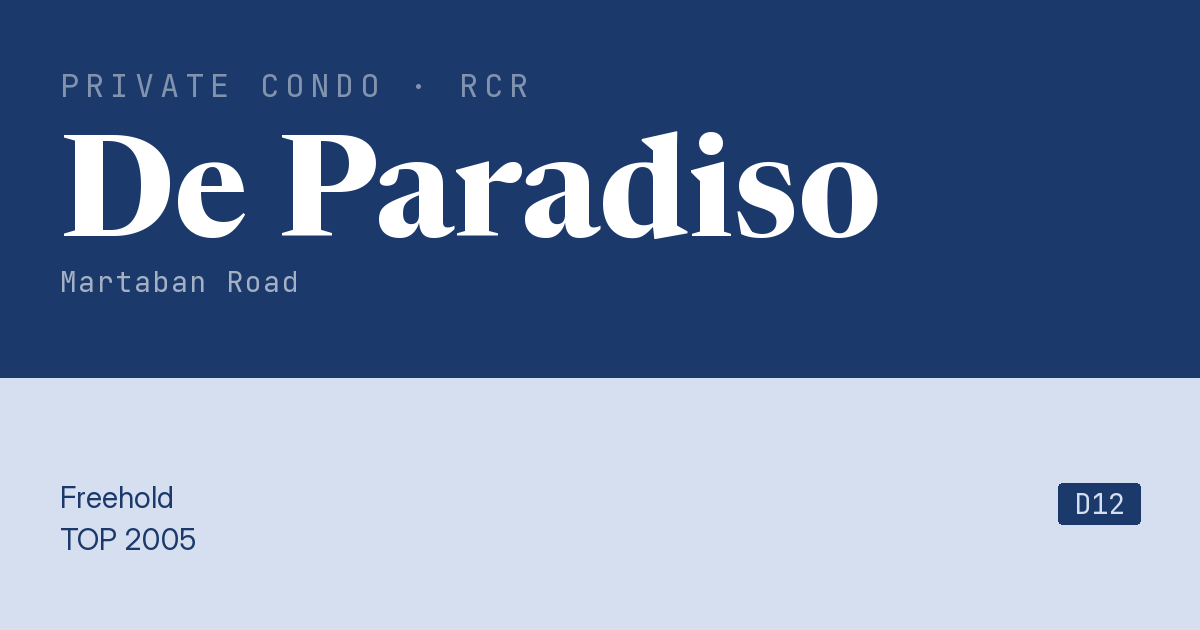 De Paradiso Resale | Price, Transactions, Rental & Analysis