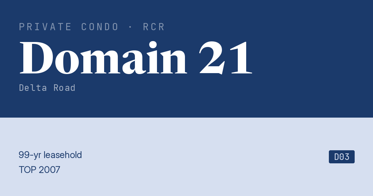 Domain 21 Resale | Price, Transactions, Rental & Analysis
