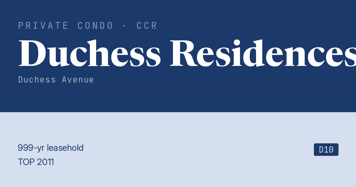 Duchess Residences Resale | Price, Transactions, Rental & Analysis