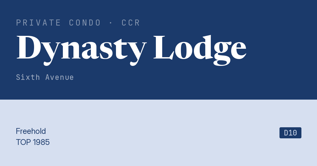Dynasty Lodge Resale | Price, Transactions, Rental & Analysis