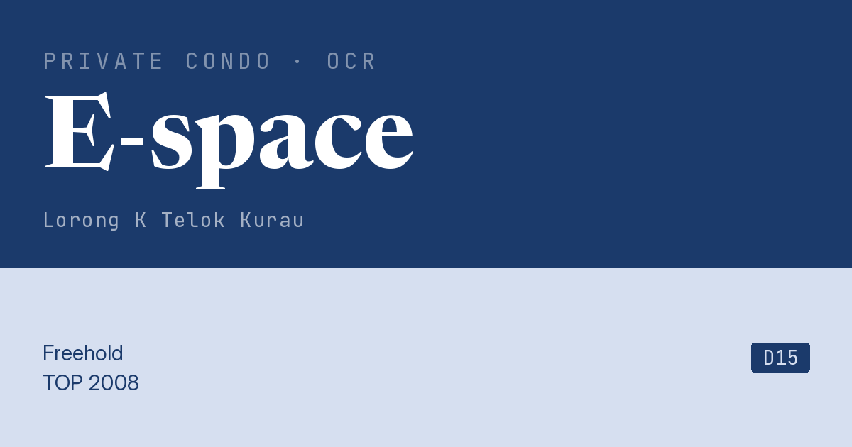 E-space Resale | Price, Transactions, Rental & Analysis