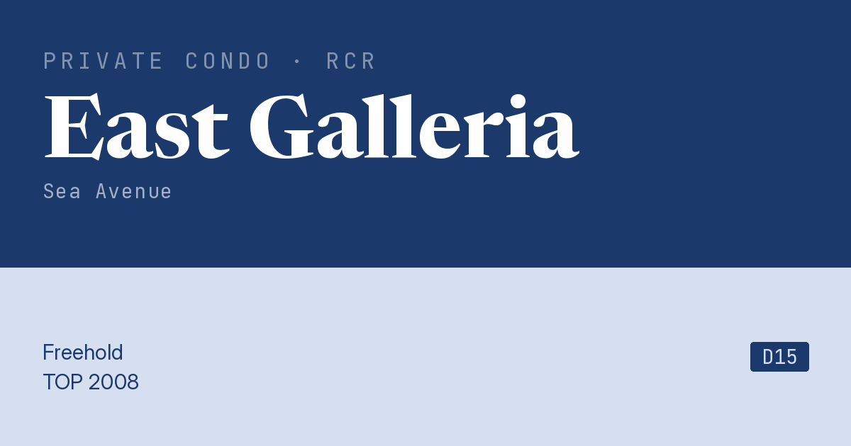 East Galleria Resale | Price, Transactions, Rental & Analysis