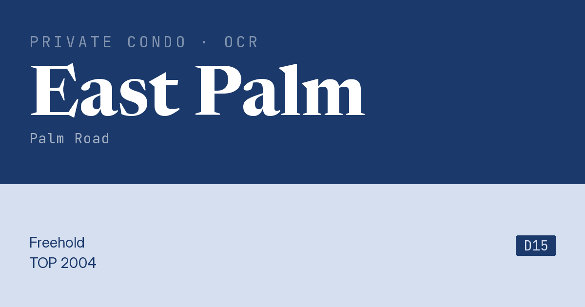East Palm Resale | Price, Transactions, Rental & Analysis