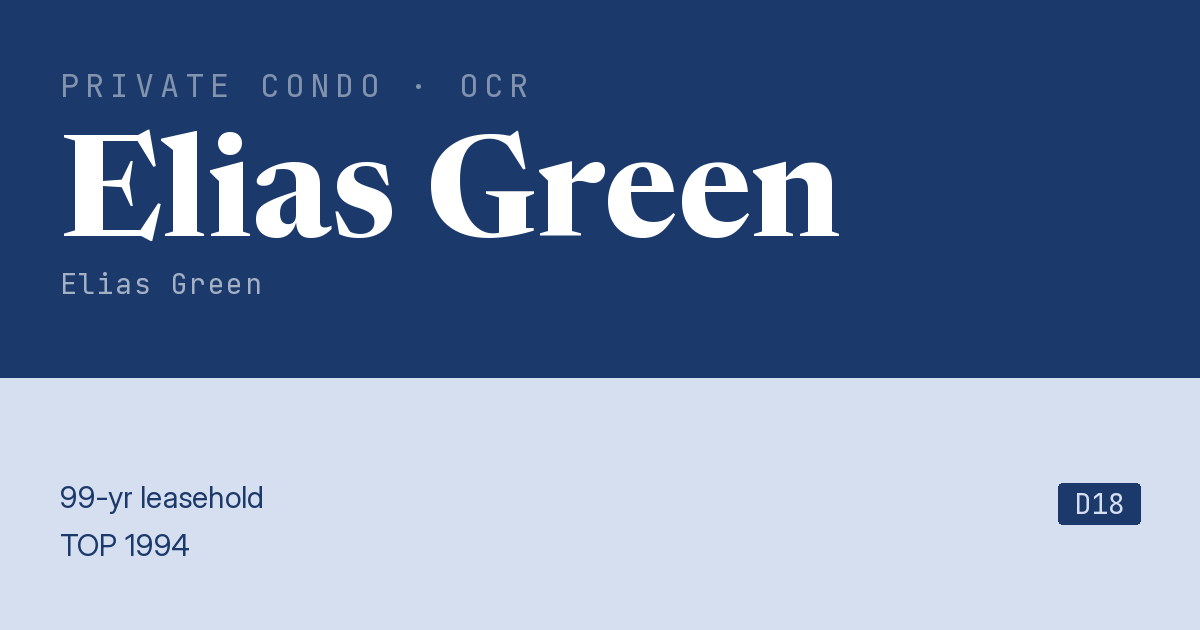 Elias Green Resale | Price, Transactions, Rental & Analysis