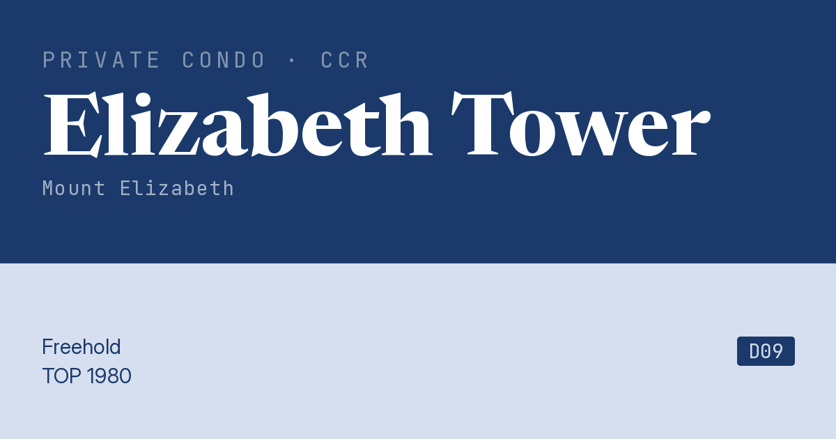 Elizabeth Tower Resale | Price, Transactions, Rental & Analysis
