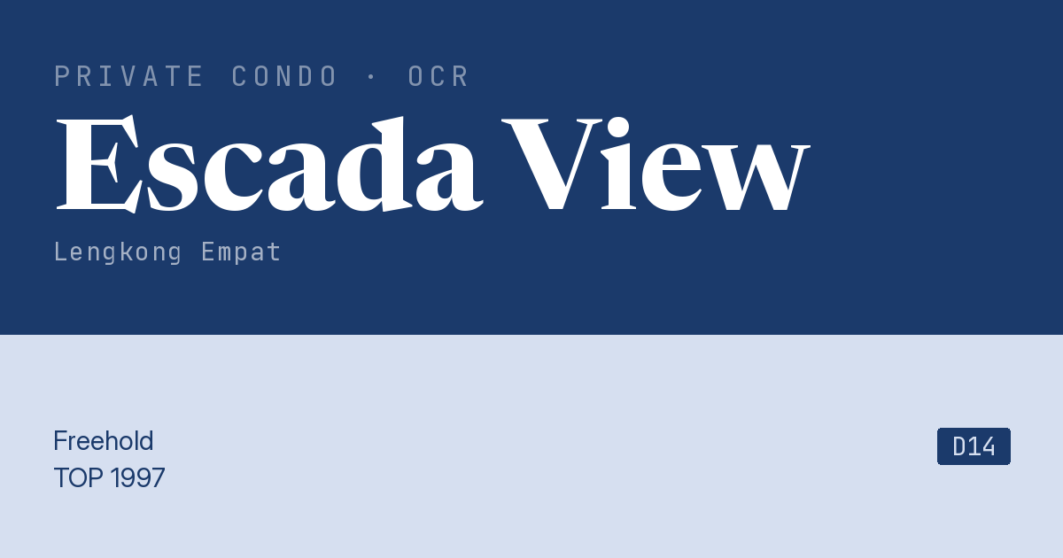 Escada View Resale | Price, Transactions, Rental & Analysis