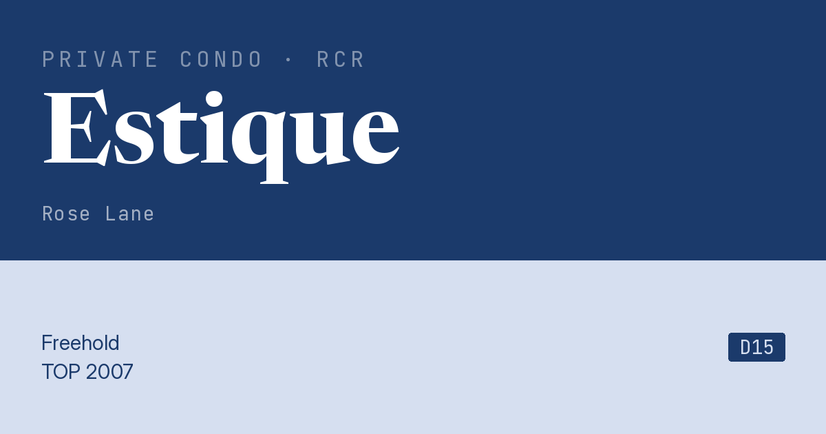 Estique Resale | Price, Transactions, Rental & Analysis