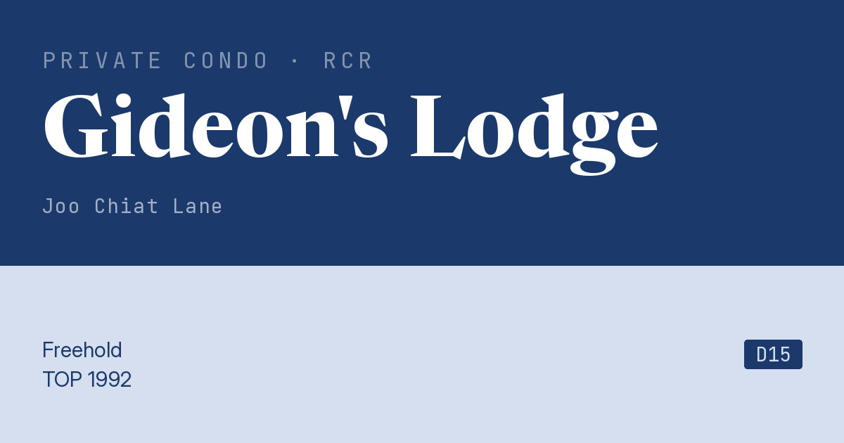Gideon's Lodge Resale | Price, Transactions, Rental & Analysis