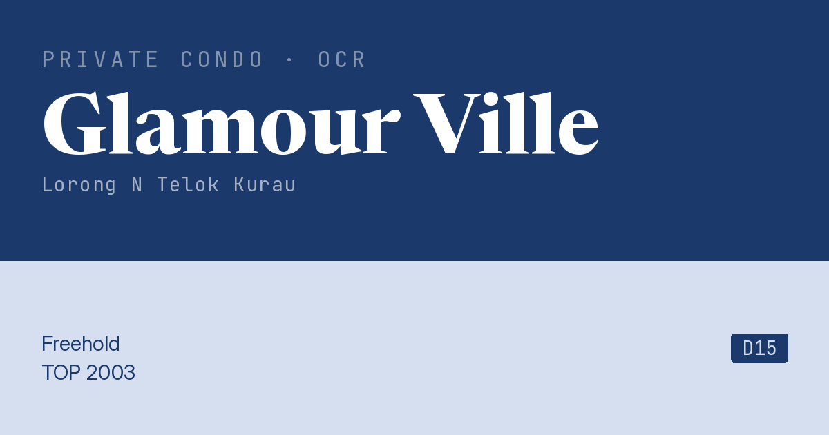 Glamour Ville Resale | Price, Transactions, Rental & Analysis