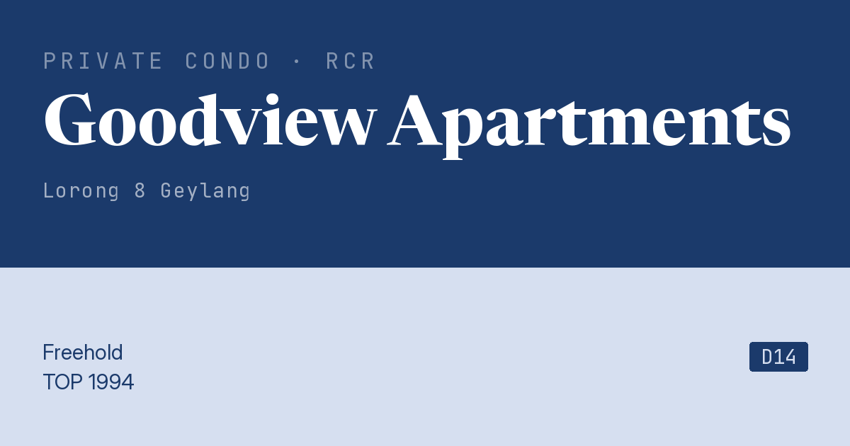 Goodview Apartments Resale | Price, Transactions, Rental & Analysis